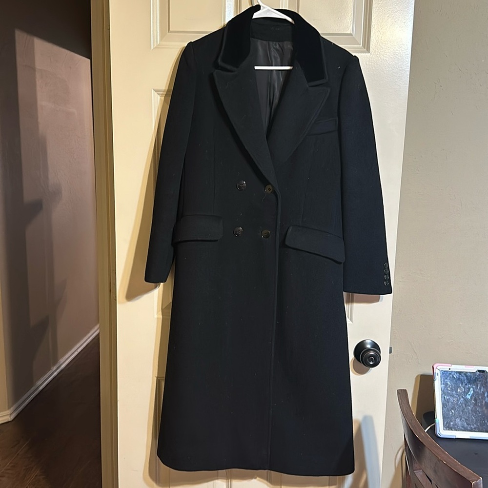 Vintage reflections 100% wool long peacoat medium